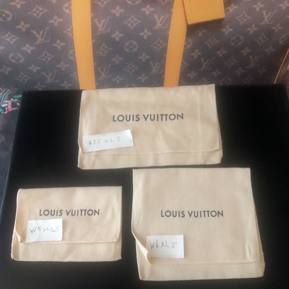 Louis Vuitton Dust Bag Flapover Wallet Mixed Bundle Lot Of 3